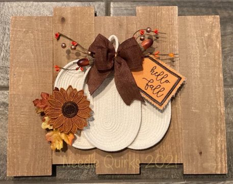 Fabric Embellished Clothesline Pumpkin - Image 2