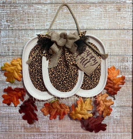 Fabric Embellished Clothesline Pumpkin