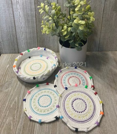 Beaded Clothesline Coaster Set - Image 3