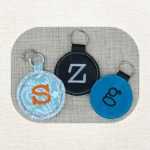 Round Monogram Key Chains | Embroidery Garden
