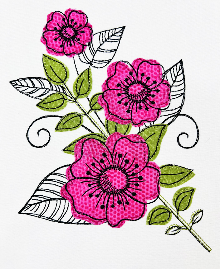 Advanced Embroidery Designs - Art Deco Flower Applique Set