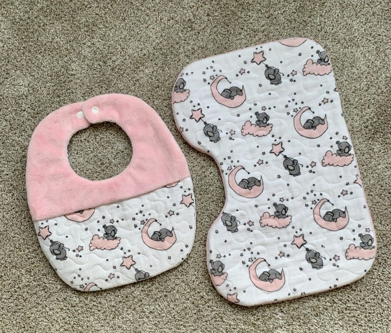 In the hoop bib and burp cloth  embroidery garden