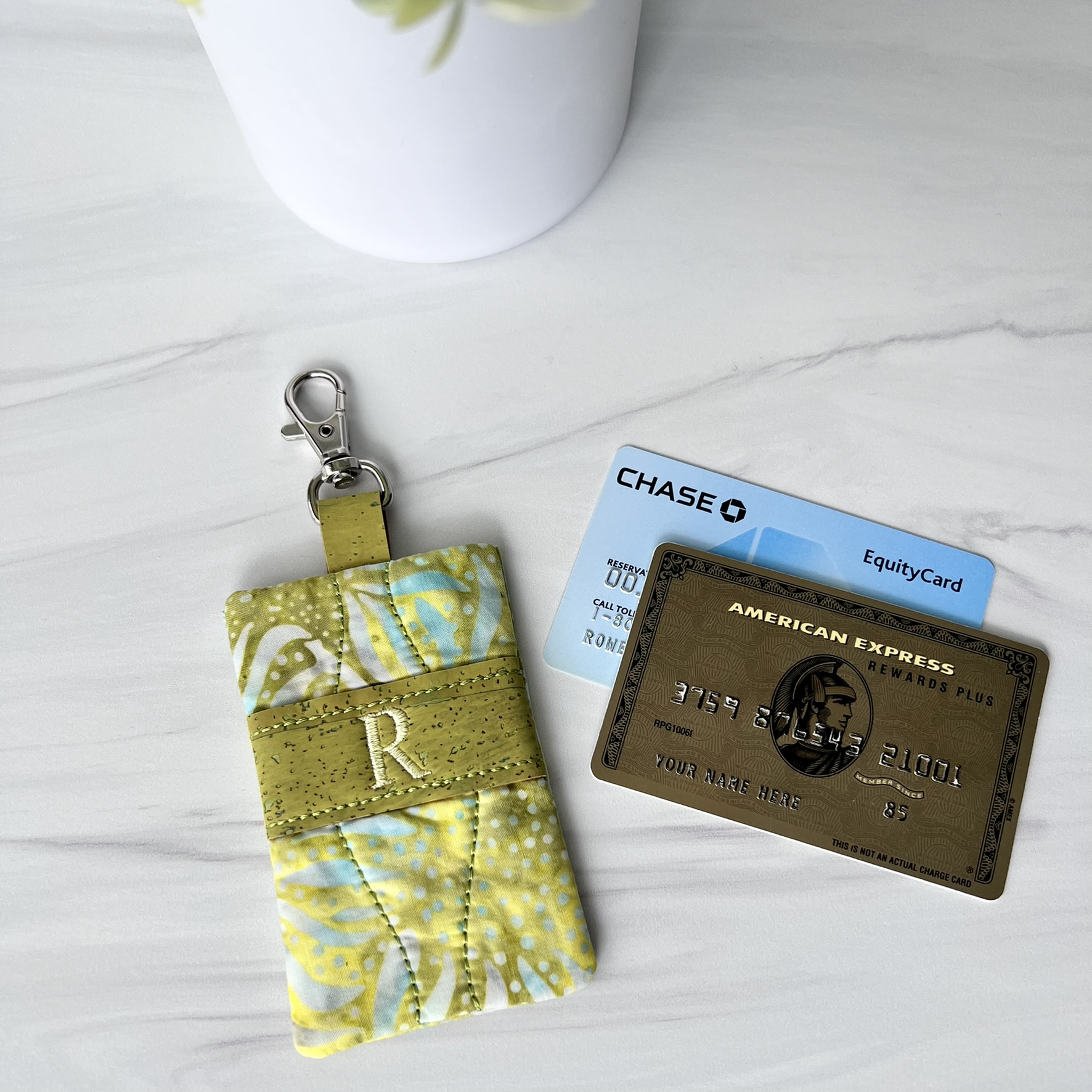 monogram keychain wallet