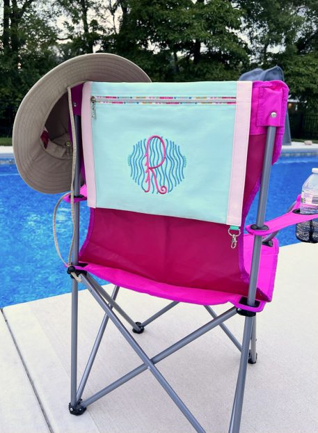 Outdoor Chair Storage Pocket | Embroidery Garden