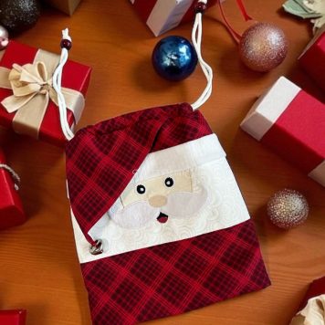 Santa Drawstring Pajama Bag