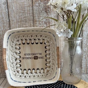 Square Wood Insert Clothesline Tray
