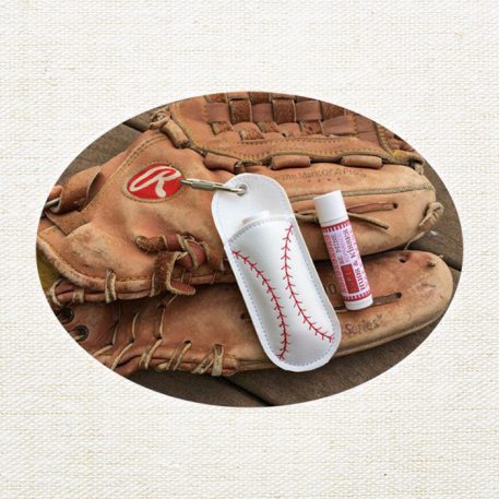 Baseball Key Ring Chapstick Holder