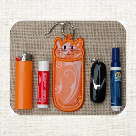 Cat Key Ring Chapstick Holder