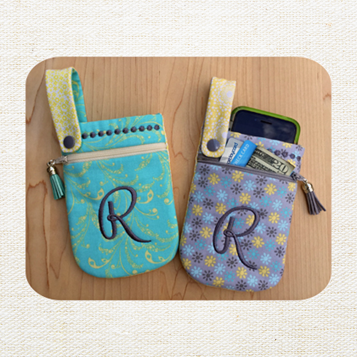 Embroidered Wallet Card Holder Phone Case