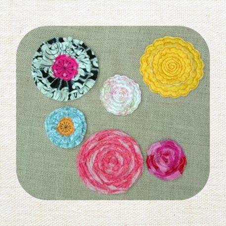 Frayed & Layered Flowers Set 3