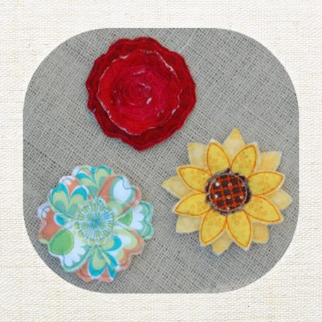 Frayed & Layered Flowers Set 2