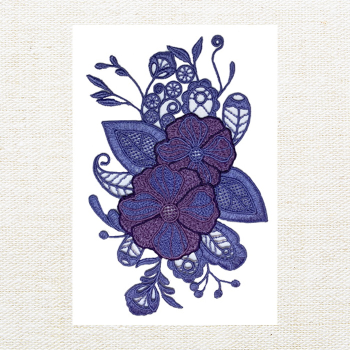 Flower Garden Applique Embroidery Design