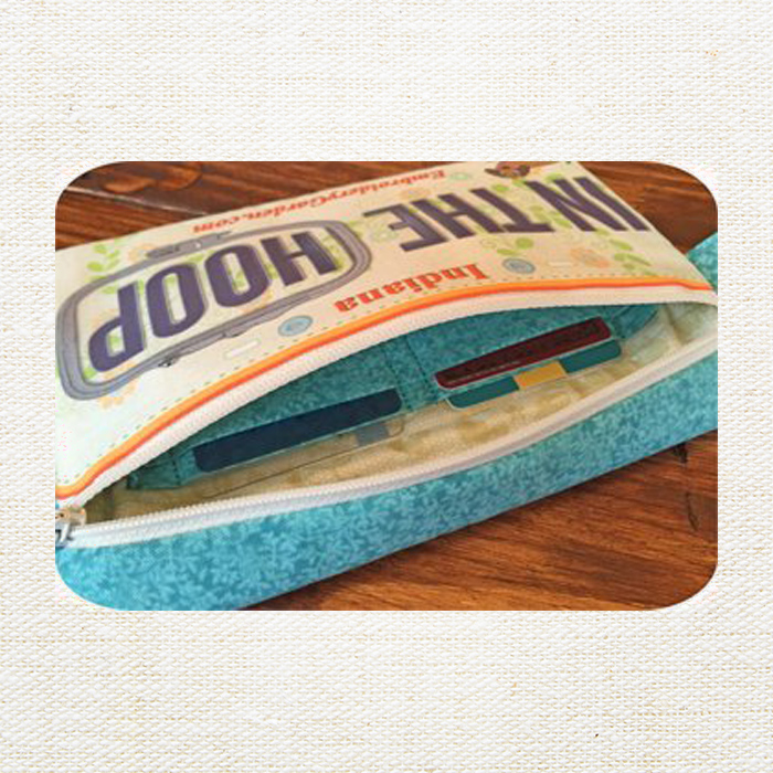 Embroidery Garden Fabric License Plate Wristlet - Image 2