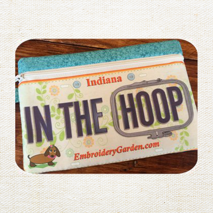 Embroidery Garden Fabric License Plate Wristlet - Image 4