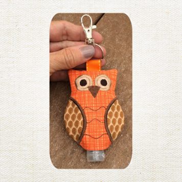 Owl with Pom Silicone Charm Hand Sanitizer Bag 