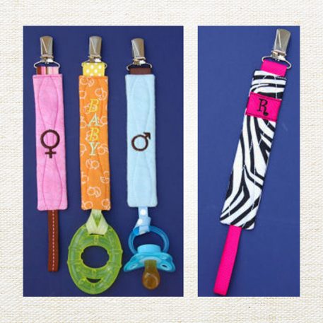 Monogram Pacifier Clips