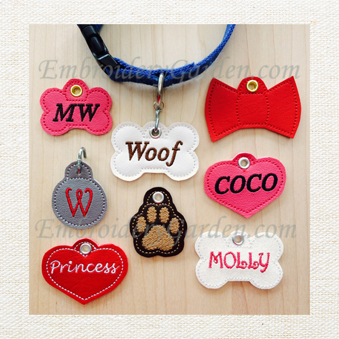 Pet Tags  Embroidery Garden