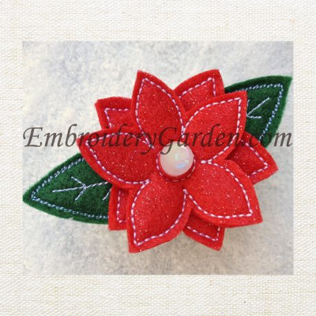 Poinsettia Flameless Tealight Pin