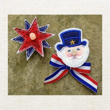 Uncle Sam & Raggy Star Flameless Tealight Pins